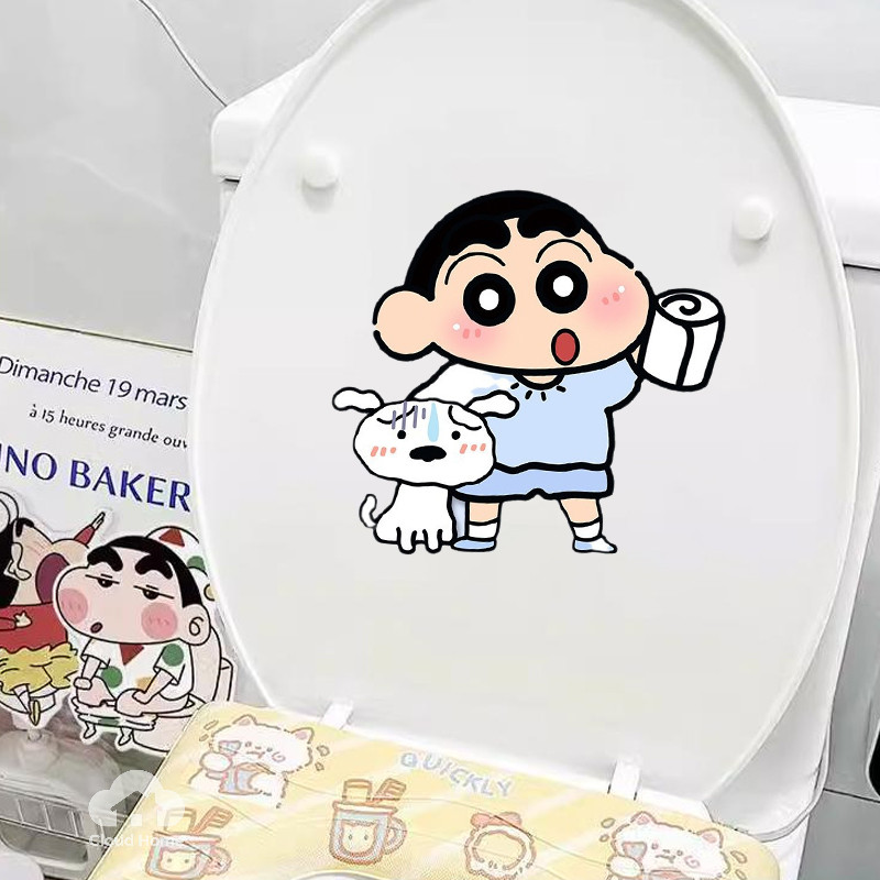 🌤️COD🌤️Hoạt Hình Dễ Thương Crayon Shin Chan Khử Mùi Miếng Dán Nhà Vệ Sinh Tự Dính Dán Dán Đồ Dùng Phòng Tắm