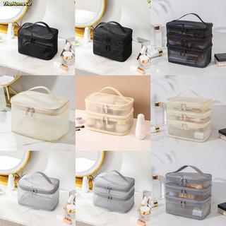 [Vận chuyển nhanh] Túi sắp xếp trang điểm THEHOMECO, Túi đựng mỹ phẩm du lịch lưới trong suốt 1 / 2 / 3 lớp, Trang điểm lưu trữ dung lượng lớn thời trang dành cho nữ