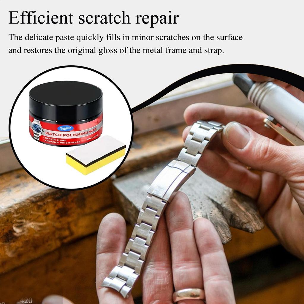 Đồng hồ loại bỏ vết xước Bộ pha lê với miếng bọt biển 30g Đồng hồ Kem đánh bóng trầy xước để phục hồi bóng Làm sạch bằng đồng thau không gỉ mueadsyvn