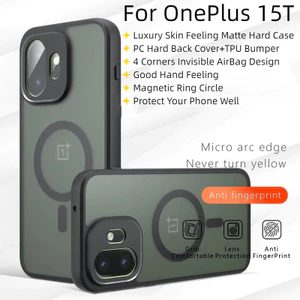 Dành Cho OnePlus 15T 1 + 15 OnePlus15T Ốp Lưng Da Sang Trọng Cảm Giác Mờ PC Cứng Từ Vỏ Điện Thoại Cho OnePlus15T 1 + 15 1 + 15T