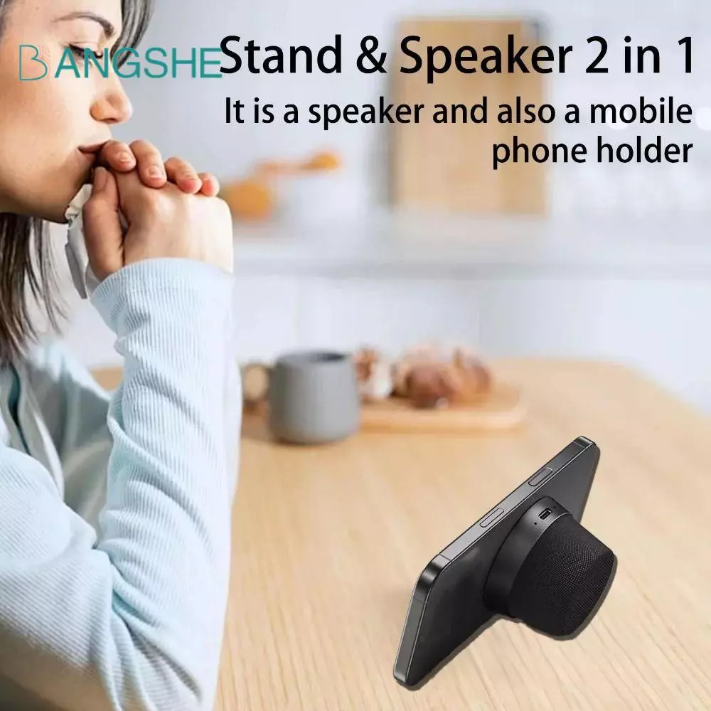 Loa Bluetooth không dây mini BANGSHE, Loa Bluetooth di động 2 trong 1, Giá đỡ điện thoại pin dài chống nước rảnh tay Loa Bluetooth mini Sử dụng tại nhà