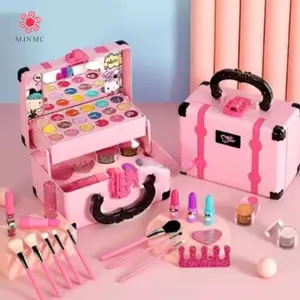 MJnmc 32 Chiếc Đồ Chơi Trang Điểm Trẻ Em Bé Gái Bộ Trang Điểm Thật Có Thể Giặt Được Không Độc Hại Bộ Đồ Chơi Trang Điểm Retro Làm Đẹp Trang Điểm Mới