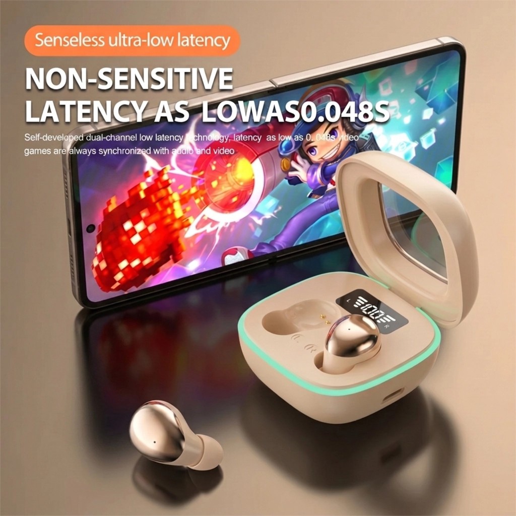 Tai nghe Senbenbao B51 Tai nghe ẩn Mini Bóng mạ điện khí quyển Băng tần ánh sáng Bluetooth 6.0 Màn hình sạc kỹ thuật số IPX5 + ENC