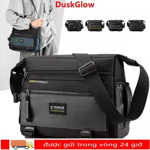Túi đeo chéo du lịch DUKGLOW, Túi Messenger hình vuông nhiều lớp, Túi lưu trữ dung lượng lớn bằng Nylon có dây kéo Unisex