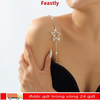 FEASTLY 1 Dây Đeo Đồ Lót, Dây Đeo Áo Ngực Kim Cương Giả Sáng Bóng Chống Trơn Trượt, Dây Chuyền Áo Ngực Vai Gợi Cảm Nữ