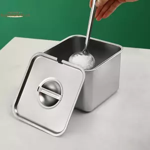 TRTR Hộp Bình Bằng Thép Không Gỉ Có Nắp Chậu Dầu Nhà Bếp Thùng Vuông Bảo Quản Chai Gia Vị Hộp Lọ Và Nắp Lọ Gia Vị Bộ VN