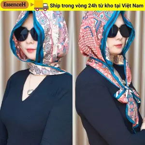 ESSENCEH Turban, Mũ lụa mô phỏng mềm mại, Khăn trùm đầu chống nắng thoáng khí thời trang dành cho nữ