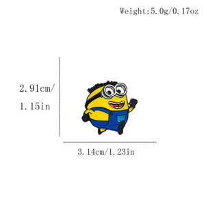 9 Cái / bộ Hoạt Hình Minions Mắt Lớn Kim Loại Dễ Thương Trâm Cài Huy Hiệu Màu Vàng Cho Quần Áo & Túi Phụ Kiện