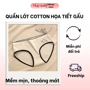 Quần Lót Nữ Cotton Họa Tiết Gấu Mềm Mịn Thoáng Khí Co Giãn Tốt Mặc Êm May Soft QL15G