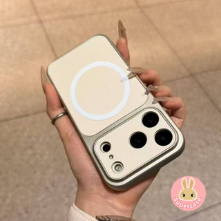 Ốp Điện Thoại Từ Tính Sang Trọng Cho Xiaomi 17 Pro Max 15 15T 14 14T 13 13T 12 Ultra 12T 12S 12X Mi 11i 11X 11 Lite Pro 5G 4G Vỏ Đơn Giản Mạ Khung Lưng Da PU Mềm