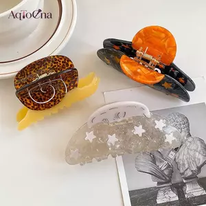 AqToCna Acetate Ngôi Sao Vintage Thiên Thần Lấy Kẹp Fany Thanh Lịch Cá Mập Kẹp Sáng Tạo Động Vật Ốc Vuốt Tóc Cho Nữ Bé Gái Phụ Kiện Tóc AqToCna