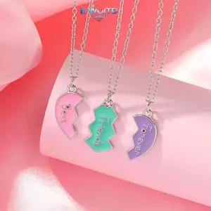 E-WOITD 1 Bộ BFF Nelaces Cho Chị BFF Sinh Nhật Tình Bạn Trang Sức Quà Tặng Người Bạn Thân Nhất Mãi Mãi Nelace Cho 3 Cô Gái Phù Hợp Với Trái Tim Mặt Dây Chuyền E-WOITD