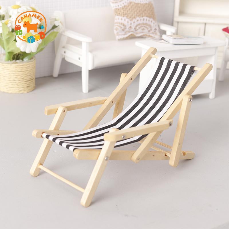 CANAMEK 1: 12 Nhà Búp Bê Mini Có Thể Gập Lại Bãi Biển Ghế Phòng Chờ Mô Hình Nhà Búp Bê Trang Trí Nội Thất Micro Cảnh Đạo Cụ Xây Dựng CSF