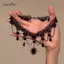 AqToCna Gothic Punk Ren Gợi Cảm Pha Lê Pendent Nelace Cho Nữ Thanh Thiếu Niên Bé Gái Đinh Tán Cổ Hoa Nelace Ro Trang Sức Quà Tặng Tiệc AqToCna
