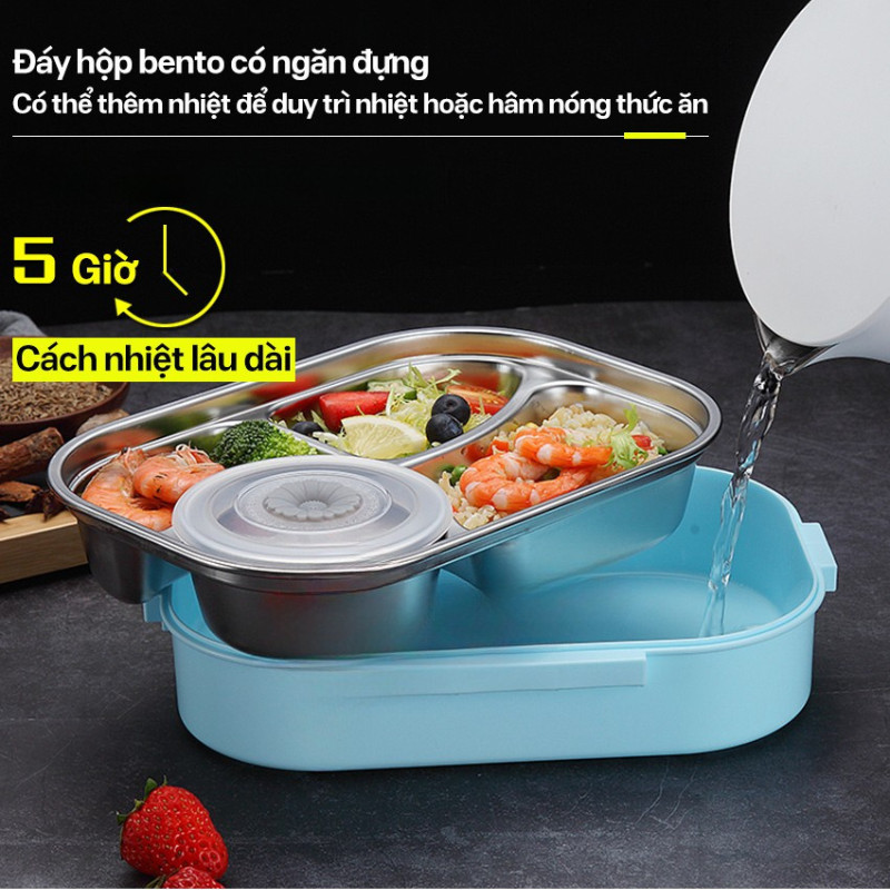 Hộp cơm trưa cách nhiệt LUMERA - Lõi inox SUS 304 có thể tháo rời tiện lợi