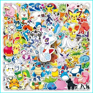 HT2 100 Cái / bộ Pokemon Psyduck Dán Pikachu Trò Chơi Graffiti Hành Lý Ván Trượt Trang Trí Chống Thấm Nước TH2