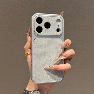 Mạ Điện Ống Kính Cửa Sổ Lớn Họa Tiết Voan Acrylic Ốp Lưng Điện Thoại iPhone 17Pro Max 13 14 15 16 Promax Chống Sốc Nam Nữ Vỏ Di Động