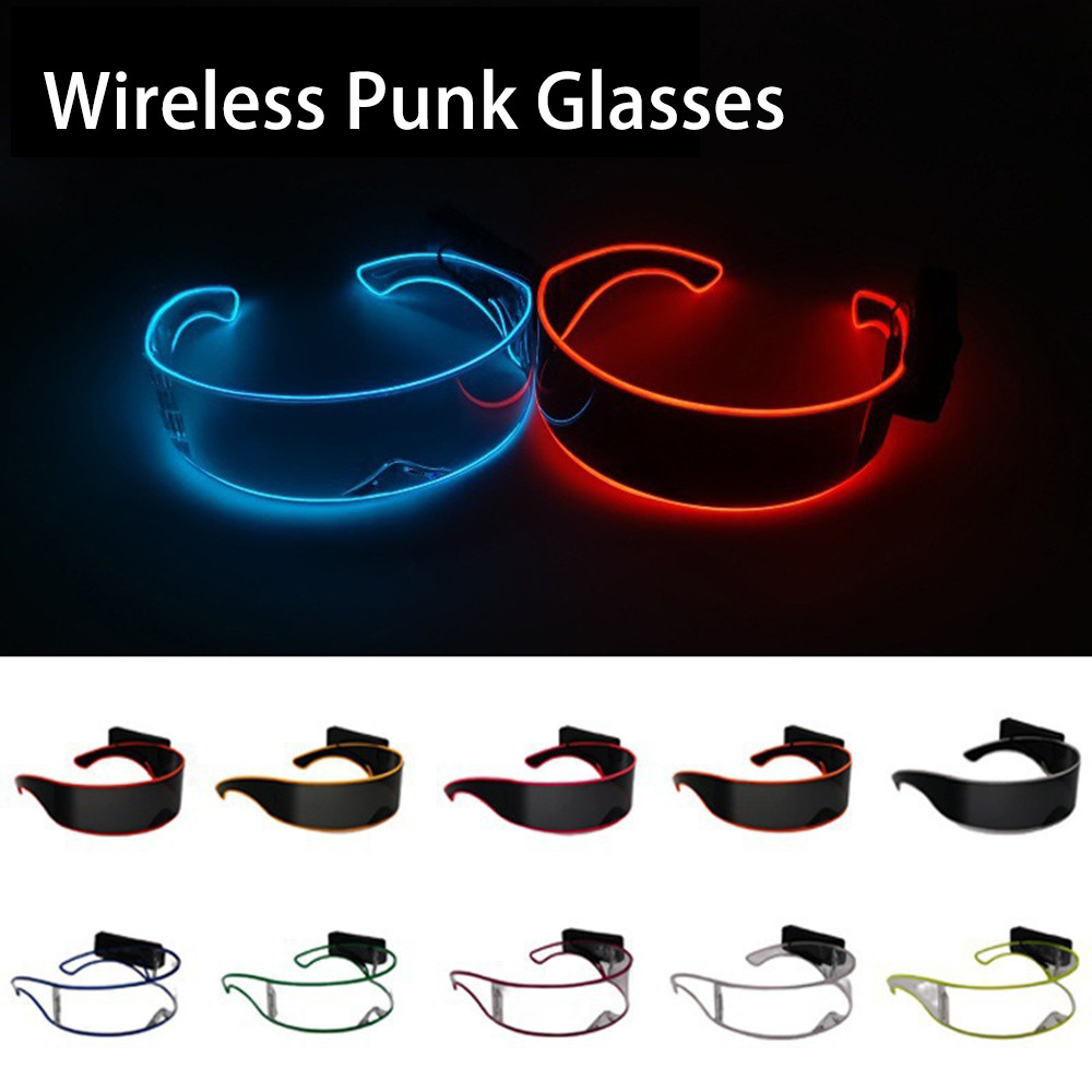 Punk LED Kính Mát Không Dây Sáng Lên Kính Cho Nam Nữ Kính Phát Sáng Phụ Kiện Tiệc Cho Cosplay Thanh Vũ Vật Dụng