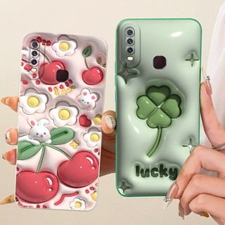 Dành Cho Vivo Y12 Y15 Y17 Y11 Y12i 1906 1901 1902 1904 1940 Ốp Điện Thoại Với Họa Tiết Thỏ Mèo Hoạt Hình Dễ Thương Bảo Vệ Ống Kính Silicon Mềm TPU