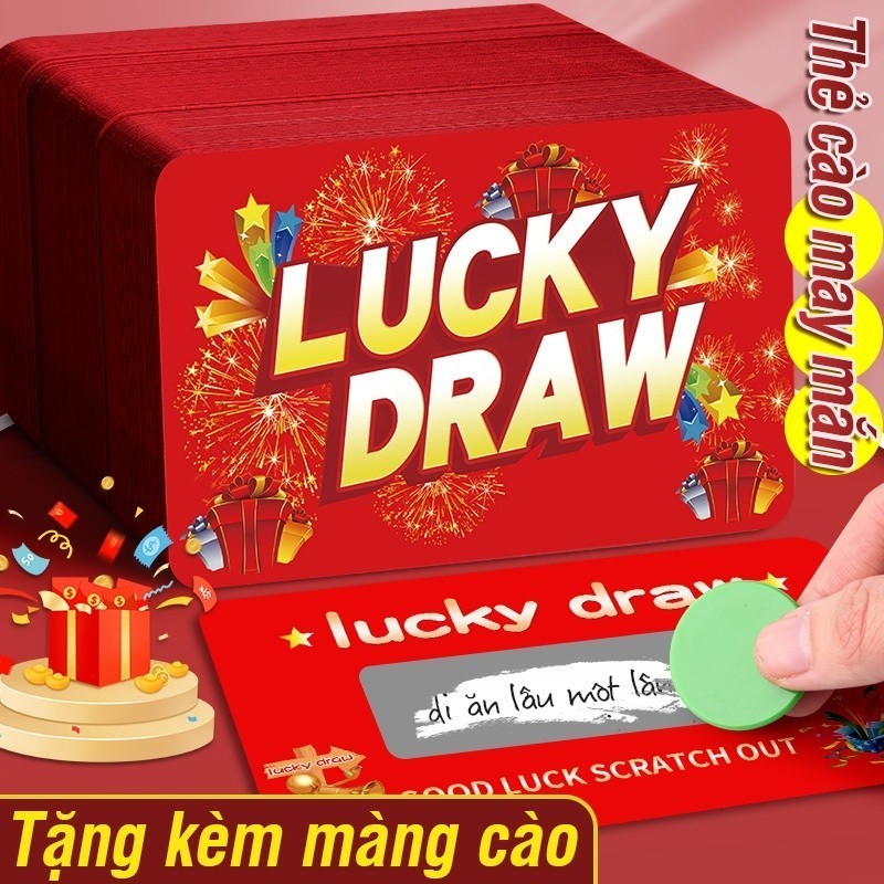 Thẻ cào may mắn trúng thưởng quà tặng sinh nhật trò chơi tương tác party gia đình văn phòng vui nhộn