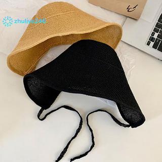 < zhuliye246 > Vải Lanh Ống Hút Nành Cho Nữ Mũ Chống Nắng Nơ Mũ Đi Biển Lớn Vành Rộng Cloche Mũ Chapeau Femme Ren Ngoài Trời Mùa Hè Đẹp