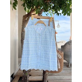 Set Bộ Nữ Áo Hoa Thêu Họa Tiết Boho Mix Quần Short Đùi Ren Viền Sóng S135