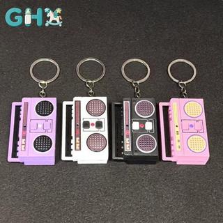 GHX 1 Miếng Mini Ghi Âm Mặt Dây Chuyền Sáng Tạo Ngộ nghĩnh Mini Đài Phát Thanh Đồ Chơi Âm Nhạc Túi Cổ Điển Trang Trí Móc Khóa Cặp Đôi Quà Tặng VN