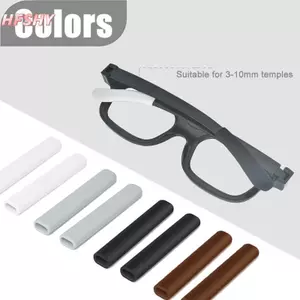 HFSHY 2 Cặp Kính Chống Trơn Trượt Móc Tai Silicon Chống Trơn Trượt Cho Kính Mát Kính Mắt Chân Đền Đầu Bla Trắng Nâu VN
