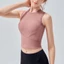 Yoga Mặc Thể Thao Áo Vest Nữ Mùa Hè Không Tay Có Miếng Lót Ngực Chạy Bộ Thể Dục Co Giãn Mặc Ngoài Quần Lót Tập Yoga