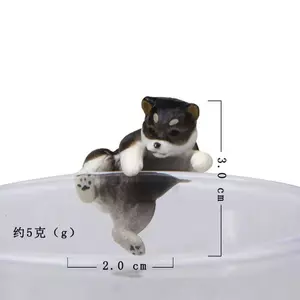 Siêu Dễ Thương Sáng Tạo Dễ Thương Leo Núi Nồi Shiba Inu Động Vật Nhỏ Cốc Nước Hoa Trang Trí Micro Phong Cảnh Mini Puppy Cốc Trang Trí