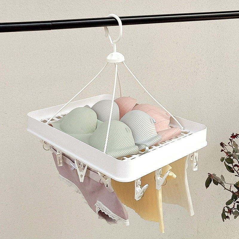Móc Treo Chùm,26 Kẹp,Móc Phơi đồ đa Năng,gấp gọn, nhựa chắc chắn,chống gió,phơi tất,đồ lót, quần áo nhỏ