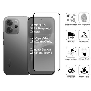 Vivo V70 5G 2 trong 1 HD Phiên bản mở khóa Kính cường lực bảo vệ màn hình cho Vivo V60 V50 V40 Lite 4G 5G Phim bảo vệ kính chống va đập có màng ống kính máy ảnh