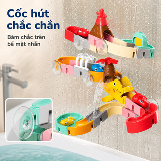 Bộ đồ chơi đường nước – Thanh trượt xoay 360°, dòng nước tuần hoàn, khối DIY lớn – Phát triển tư duy, nhựa an toàn