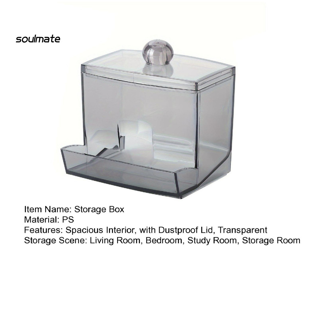 Linh hồn| Hộp đựng khăn bông Hộp đựng bàn thay đồ bằng Acrylic có nắp tre – Dụng cụ sắp xếp chống ẩm chống bụi cho khăn bông Trang sức bóng nha khoa cho gia đình