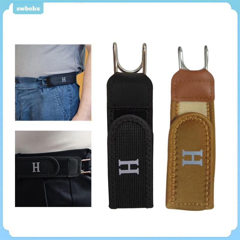 Thắt lưng đàn hồi không có khóa có móc có thể điều chỉnh, được làm bằng Nylon và kim loại. Thiết thực cho nam và nữ, lý tưởng cho các hoạt động giải trí.