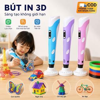 Bút In 3D Cho Bé Sáng Tạo, Bút Vẽ 3D Làm Mô Hình Đồ Chơi, Quà Tặng Giáo Dục An Toàn