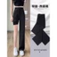 Quần ống thẳng hẹp nữ 2025 cạp cao Drape ống rộng màu đen thông thường Quần chạy sàn Fat mm Phù hợp với quần 5.12