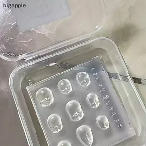 Bigapple 3D Silicone Mặt Người Búp Bê Khuôn Móng Tay Khắc Tay Làm Móng Tay Nghệ Thuật Trang Trí Dụng Cụ RDG