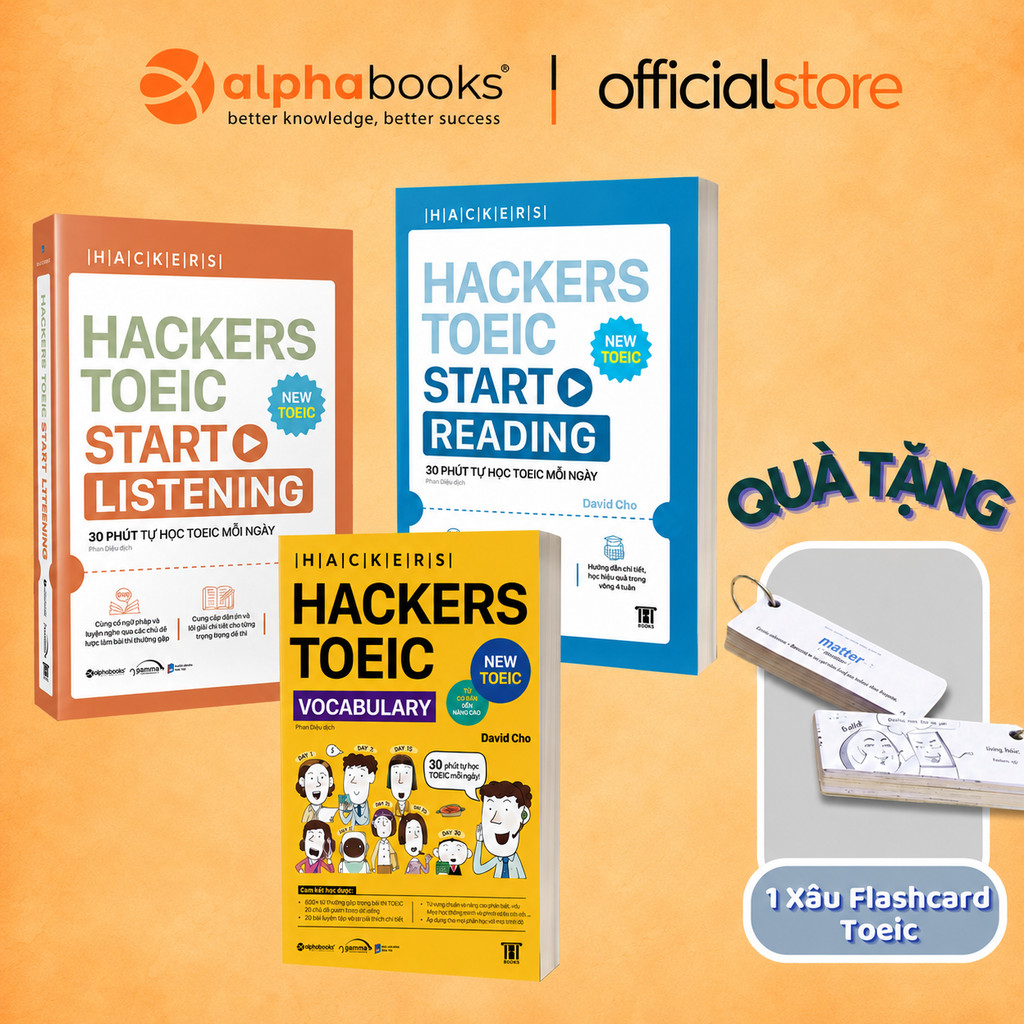 Sách lẻ/combo - Hackers Toeic Start Listening + Reading + Vocabulary - MỤC TIÊU 400+ (Gamma Books)