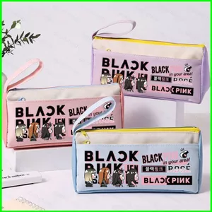 HT3 BLACKPINK JENNIE Hộp Đựng Bút LISA JISOO Túi Đựng Bút Dung Tích Lớn Hoạt Hình Dễ Thương Mực Hồng Văn Phòng Phẩm Túi TH3