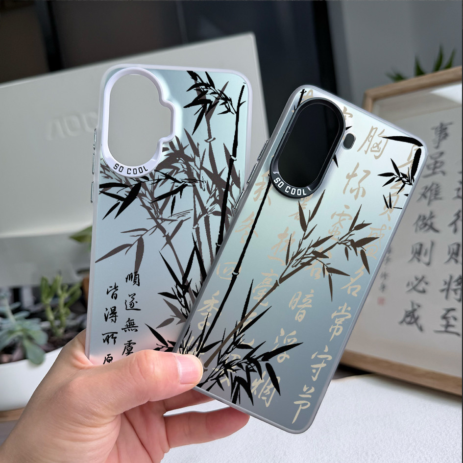 Dành Cho Redmi Turbo 5 Max / Turbo 4 Pro / POCO X8 Pro X7 X6 F8 F7 Thư Pháp Tranh Mực Tre Cứng Lưng Mềm Vỏ Điện Thoại / Note 15 Pro Mi 15T 14T K90 Pro Redmi Chống Sốc