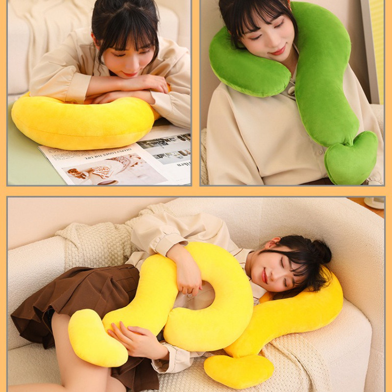 55x35cm Gối Tựa Đầu Hình Dấu "?", Chất Liệu Lông Ngắn Siêu Mềm Mại, Dùng Cho Trang Trí, Du Lịch, Quà Tặng, Nhiều Màu