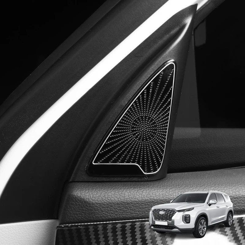 Dành Cho Xe Hyundai Palisade 2020-2025 Xe Điều Chỉnh Bằng Thép Không Gỉ A-Pillar Tweeter Loa Bao Viền Các Bộ Phận Nội Thất