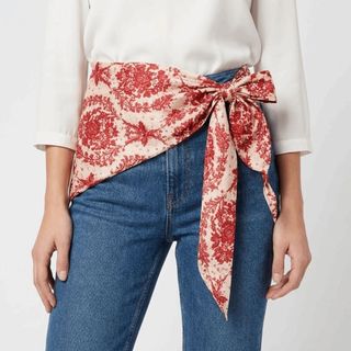 Khăn quàng cổ DANBY, Khăn quàng cổ hình tam giác in hoa lụa, Váy thắt lưng trang trí bằng vải Polyester cổ điển cá tính