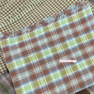 Matcha Nguyên Kiểm Tra Sợi Vải Cotton Nhuộm Xuân Hè 40 Miếng Handmade Scrunchy Tóc Vòng Quần Áo Cho Bé Thú Cưng 50 * 1454.24