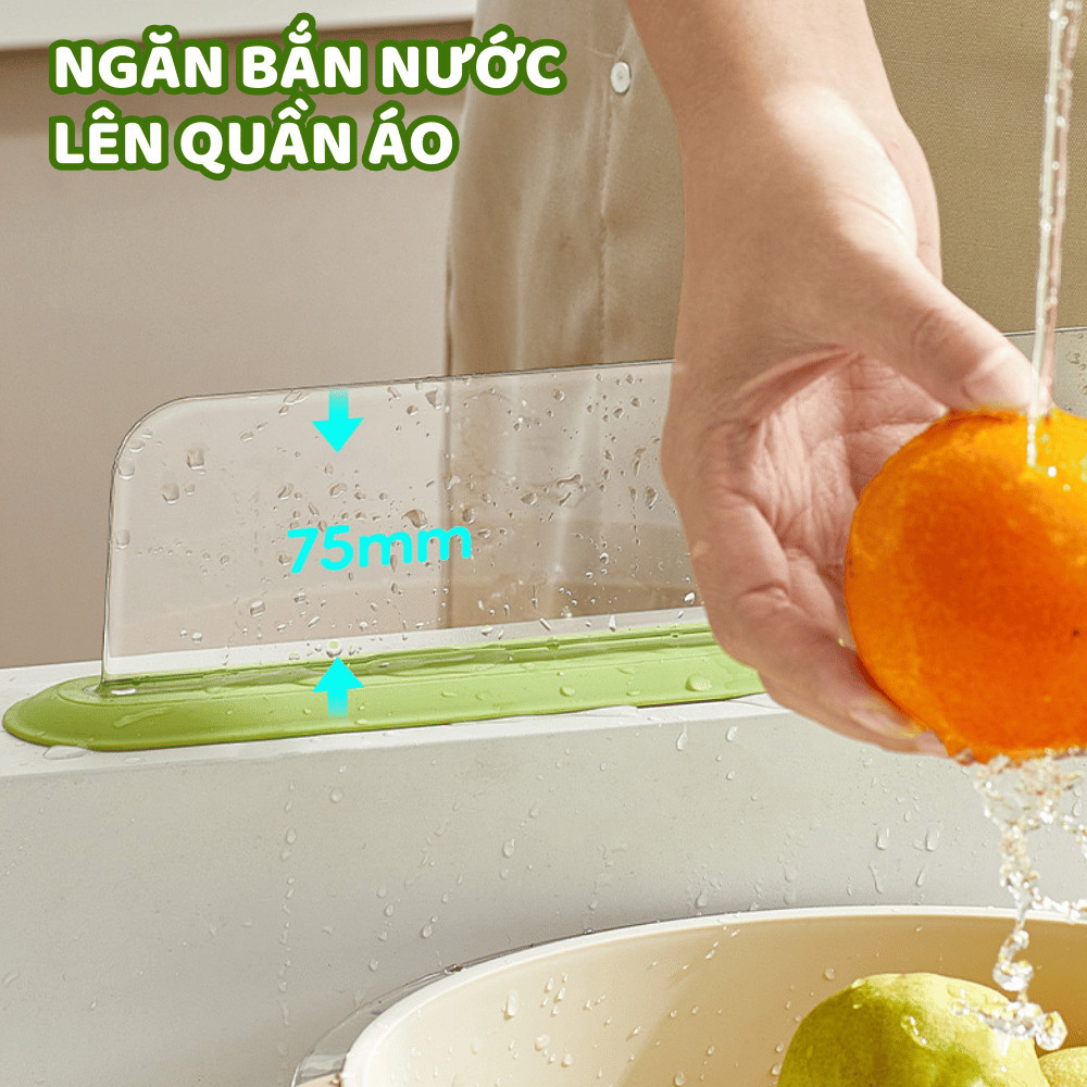 Tấm Chắn Nước Trong Suốt  Silicon  Dùng Cho Bồn Rửa Bát Bàn Bếp Ngăn Bắn Nước Dầu Mỡ