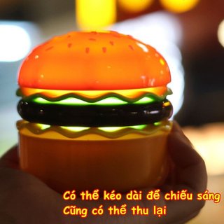 Hamburger LED Để Bàn Đèn USB Sạc 360 Xoay Đèn Ngủ Bút Chì Mài Dễ Thương Nghiên Cứu