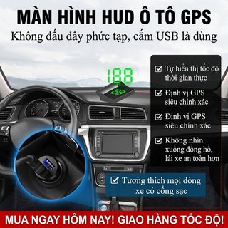 GPS HUD Hiển Thị Tốc Độ Đầu Ô Tô Hiển Thị USB Tự Động Khởi Động LED Màn Hình Sáng Beidou Navigation