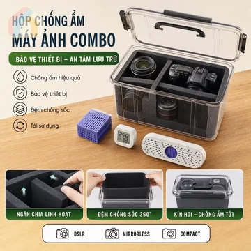 Hộp khô máy ảnh Hộp đựng máy hút ẩm Hộp đựng hút ẩm chèn chống sốc Máy hút ẩm Ống kính DSLR Mirrorless