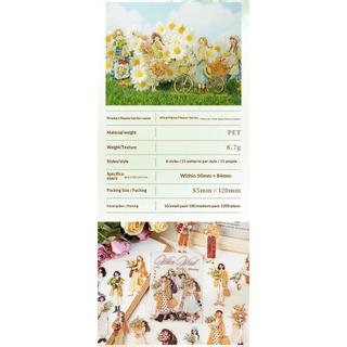 JIANWU Gió Gặp Hoa Series Vintage Cô Gái Nhân Vật Phong Cảnh Chất Liệu Cắt Dán PET Nhãn Dán Sáng Tạo Tạp Chí Văn Phòng Phẩm